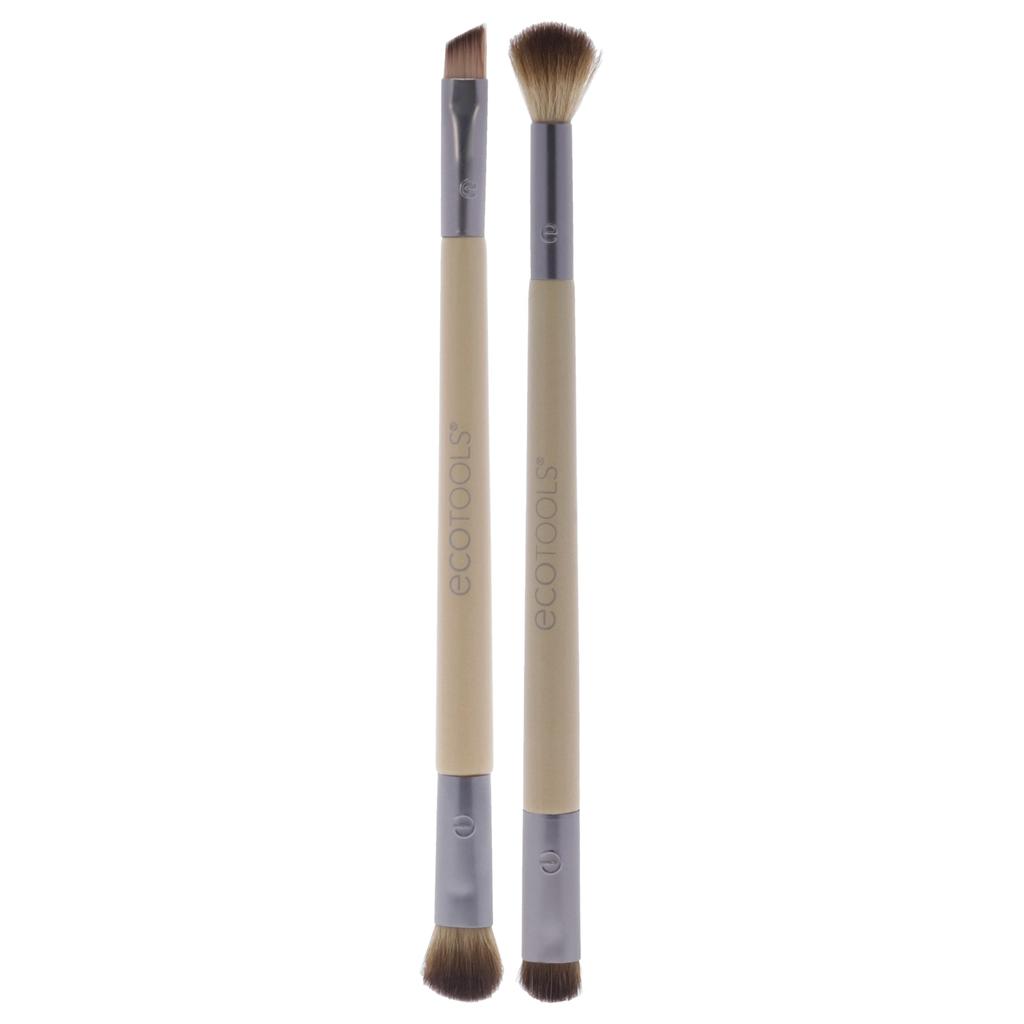 EcoTools Enhancing Duo Eye Brush Set by for Women - 2 Pc Shade Plus Define Eye Brush Duo, Smudge Plus Blend Eye Brush Duo