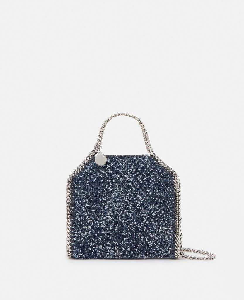 Stella McCartney Stella McCartney - Falabella Tiny Bouclé Tote Bag, Woman, Speckled blue 1