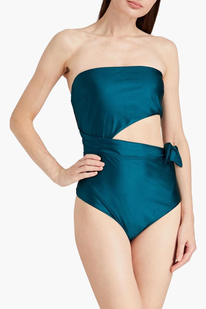 Zimmermann Separates Scarf cutout bow-detailed bandeau swimsuit