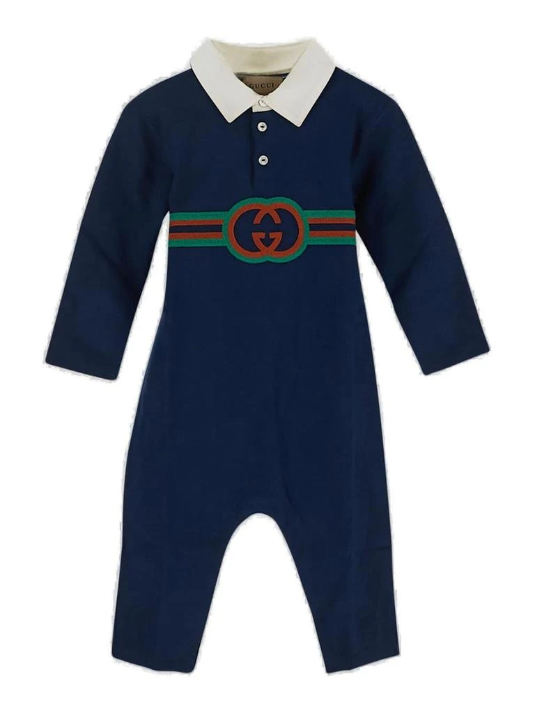 Gucci Gucci Kids Interlocking-G Long-Sleeved Romper 1
