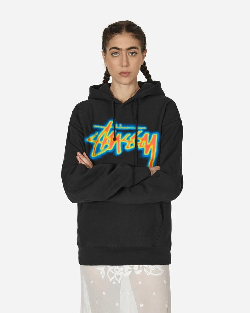 STUSSY Thermal Stock Hooded Sweatshirt Black 1