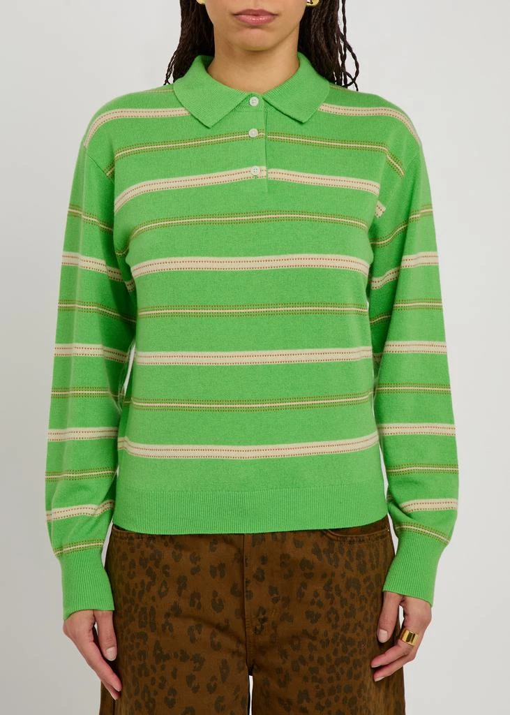Guest In Residence Collegiate striped cashmere polo jumper 2