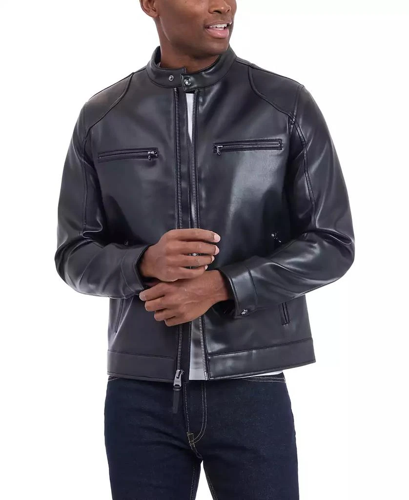 Michael Kors Men's Faux Leather Moto Jacket 3