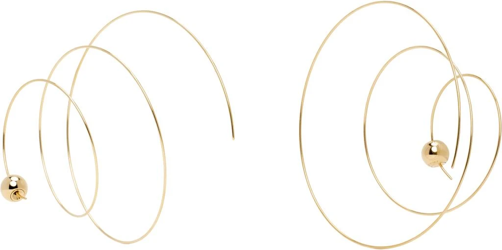 Alaïa Gold Thin Spiral Earrings 2