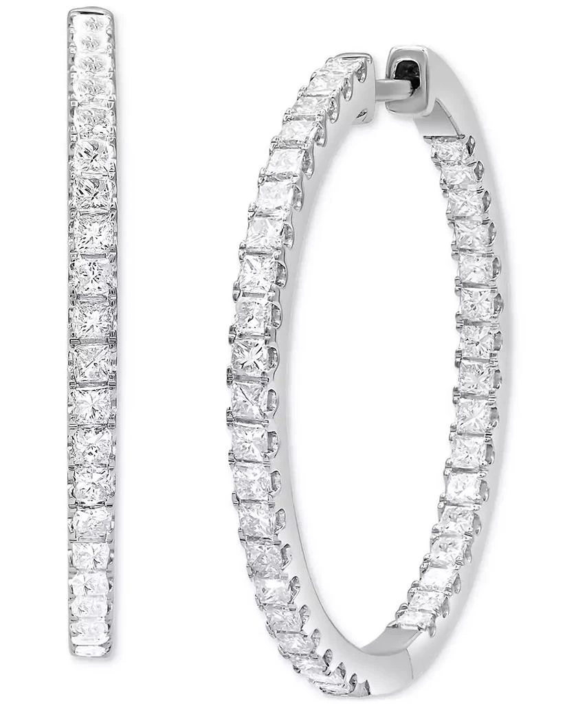 Macy's Diamond In & Out  Hoop Earrings (2 ct. t.w.) in 14k White Gold 1