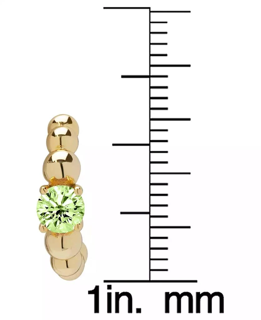 Macy's Peridot Ball-Beaded Half Hoop Earrings (1/2 ct. t.w.) in 14k Gold over Sterling Silver 3