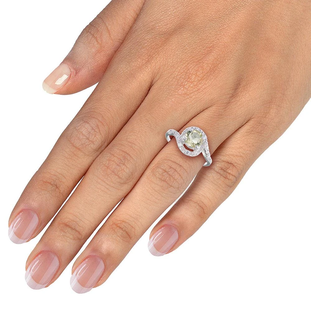 Vir Jewels 0.70 cttw Lemon Quartz Ring .925 Sterling Silver with Rhodium Round Shape 7 MM 4