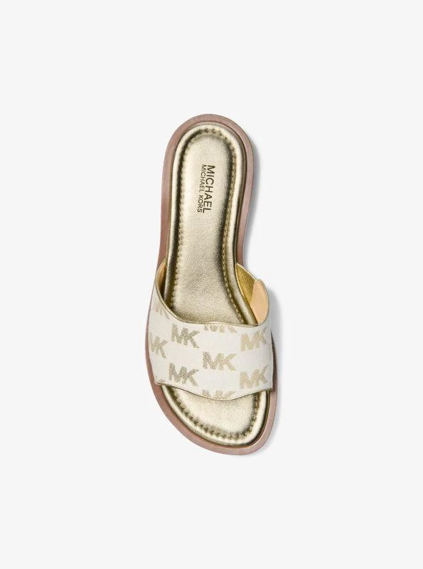 Michael Kors Hannah Metallic Logo Jacquard Slide Sandal 3