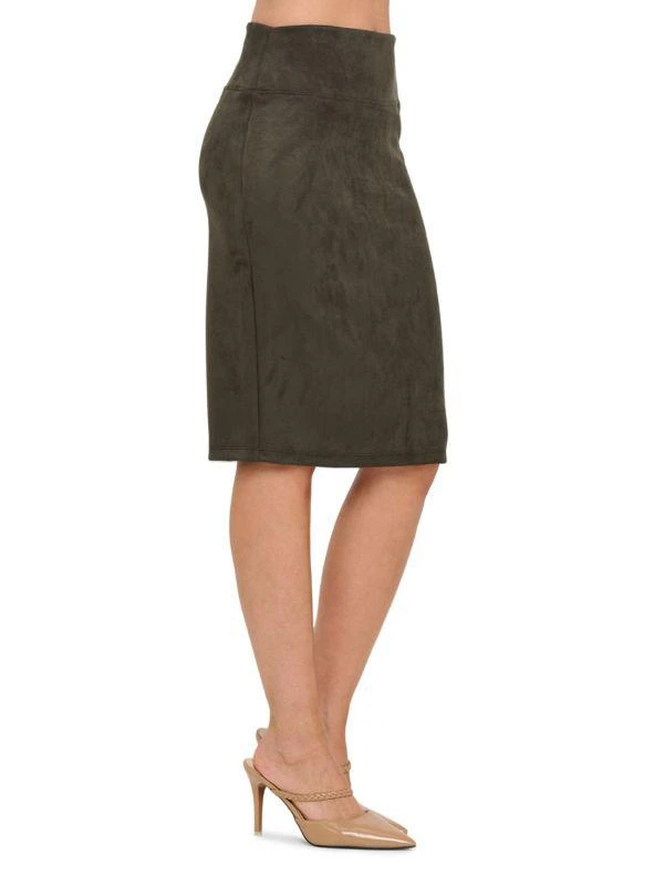 Renee C. Faux Suede Pencil Skirt 4
