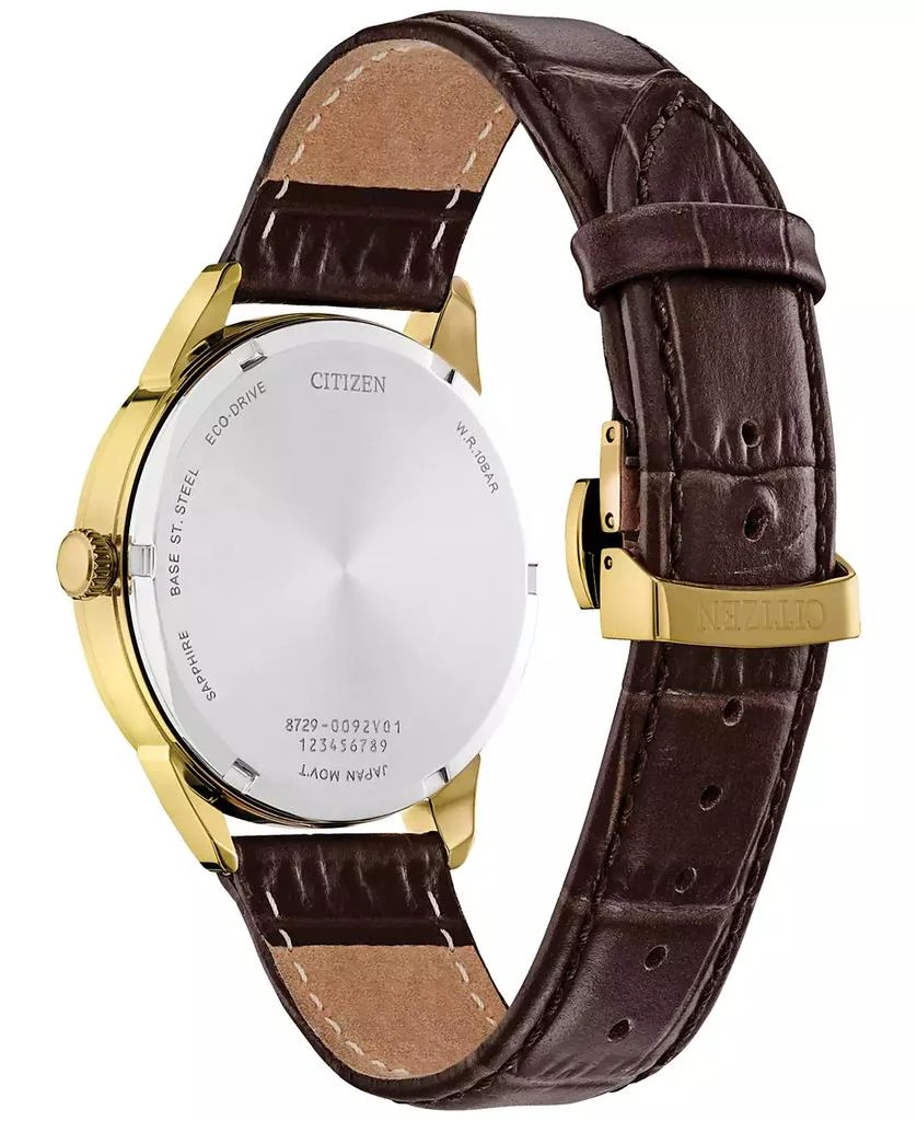 Citizen Eco-Drive Men's Rolan Brown Leather Strap Watch 40mm 3