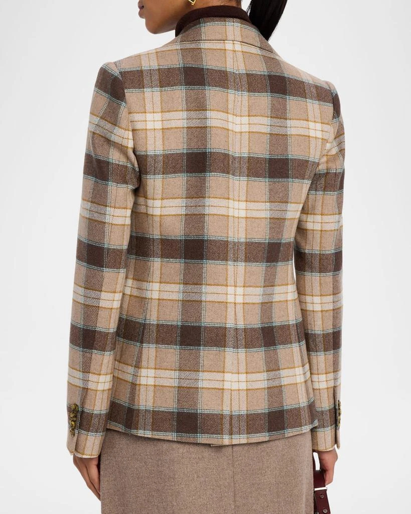 ARGENT Copain Single-Breasted Plaid Wool Blazer 3