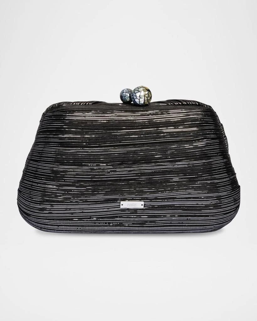Rafe Rosie Twisted Metallic Straw Clutch Bag 3