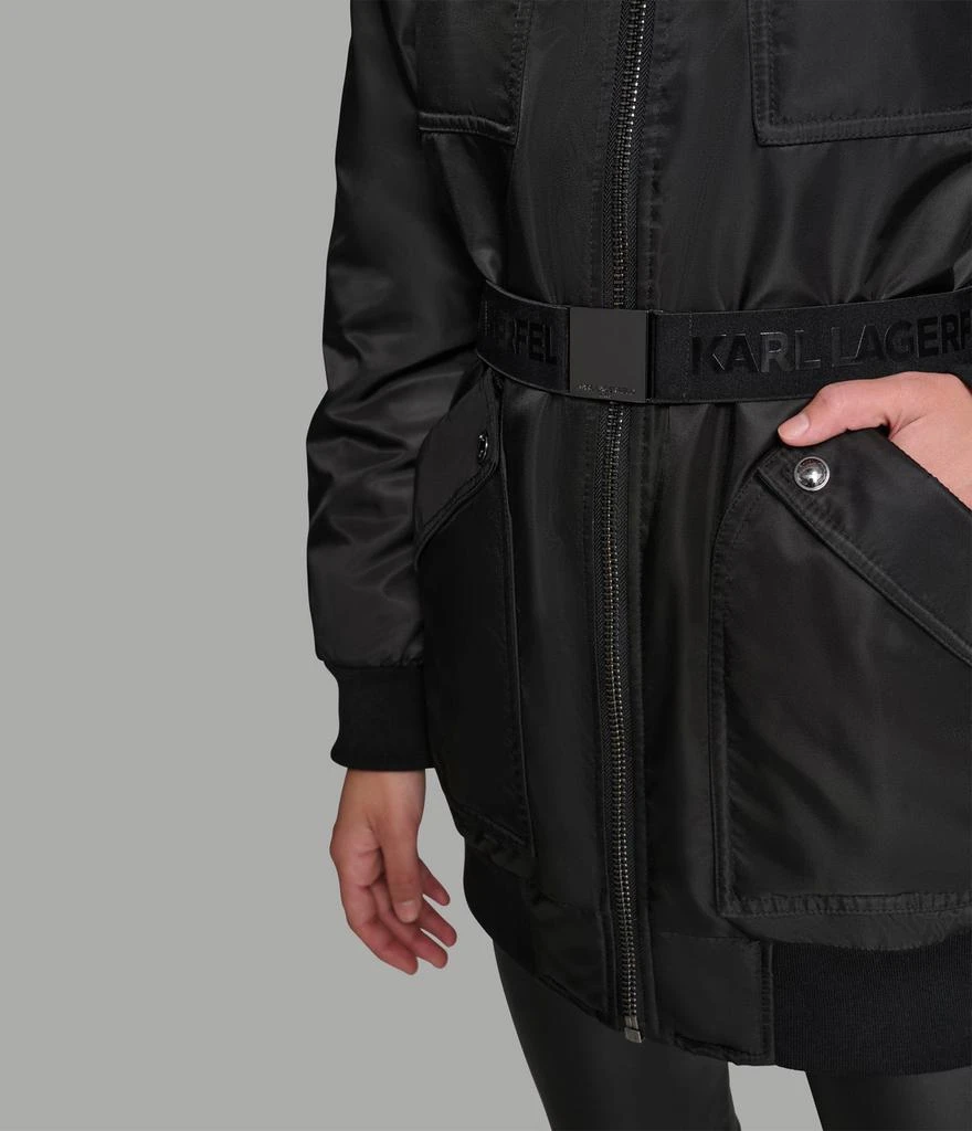 Karl Lagerfeld Paris LONG BOMBER JACKET WITH HIDDEN HOOD 9