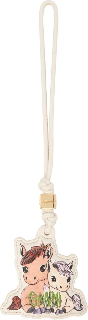 Ganni Off-White Pony Keychain