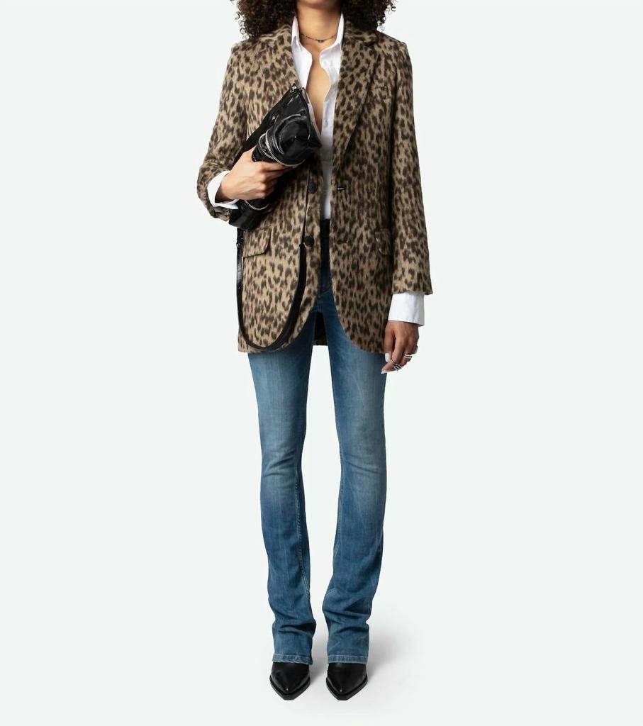 Shop Zadig & Voltaire - Violet Leopard Coat on Sale at BeyondStyle