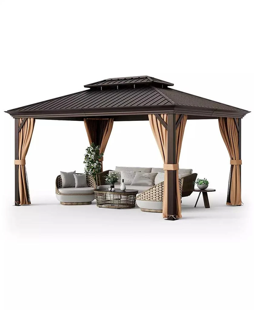 GIVIMO 12
 x 16
 Double-Roof Hardtop Gazebo with Galvanized Steel Roof 3