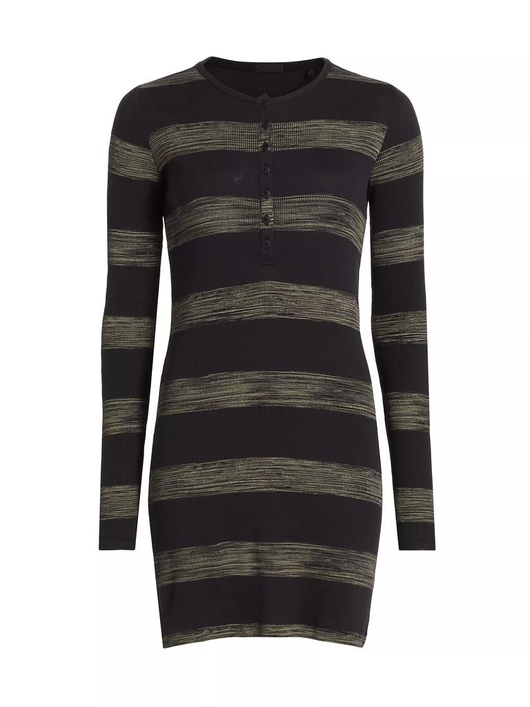 ATM Anthony Thomas Melillo Rib-Knit Henley Minidress