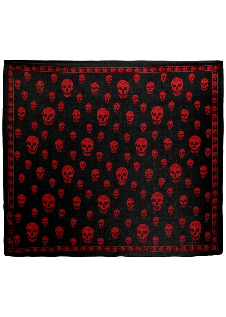 Alexander McQueen Skull-print silk chiffon scarf 1
