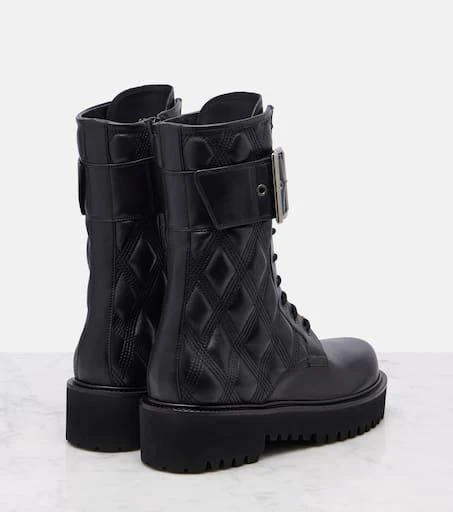 Valentino Quiltie 67 leather combat boots 2