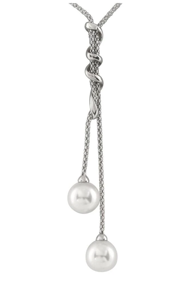 SPLENDID PEARLS Double Dangling Shell Pearl Pendant Necklace 1