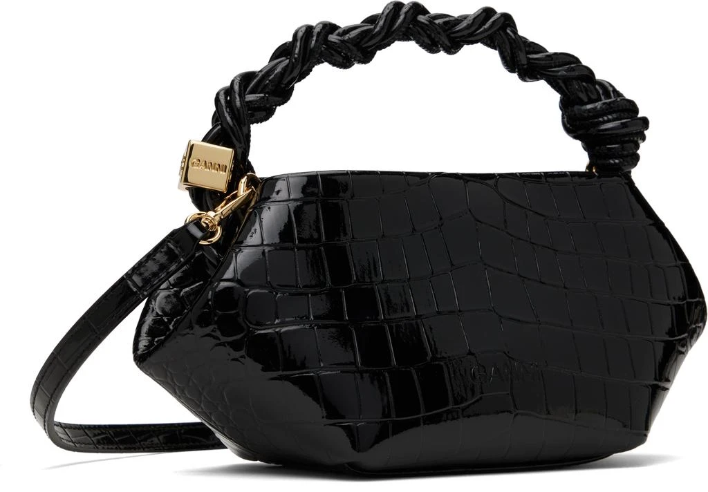 Ganni Black Croco Patent Mini GANNI Bou Bag 3