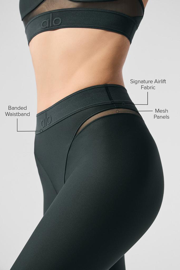 alo 7/8 ハイウエスト airlift レギンス ダークグリーン Alo Yoga | 7/8 High Waisted Airlift Legging - Green | The Sports Edit