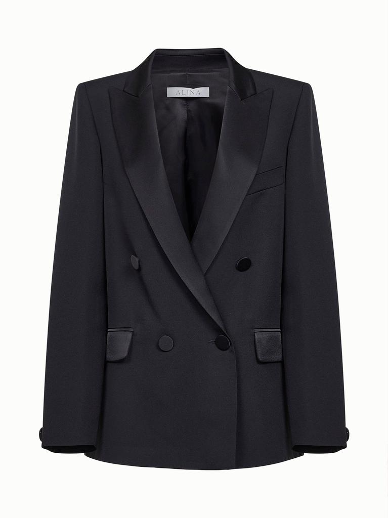 ALINA' ALINA' | Black enver satin oversized double-breasted blazer | Women | 38