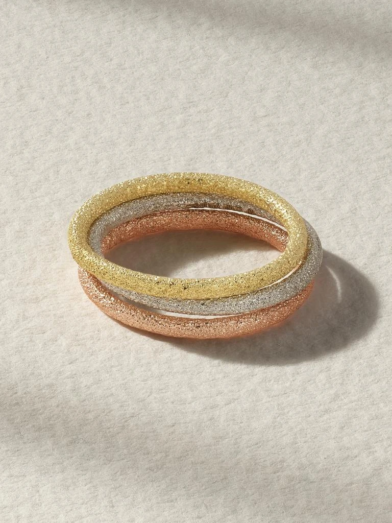 CAROLINA BUCCI 18k 黄金、18k 白金、18k 玫瑰金戒指（三只装） 1