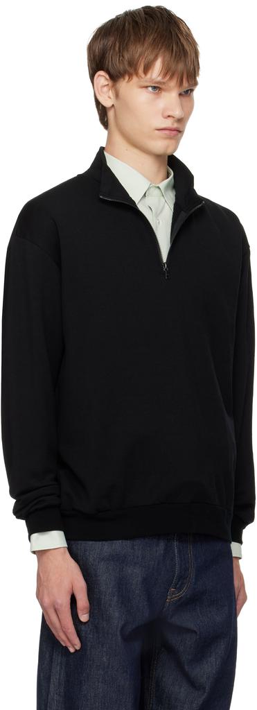 Shop Black Light Wool Sweat Half Zip Sweatshirt on Sale at