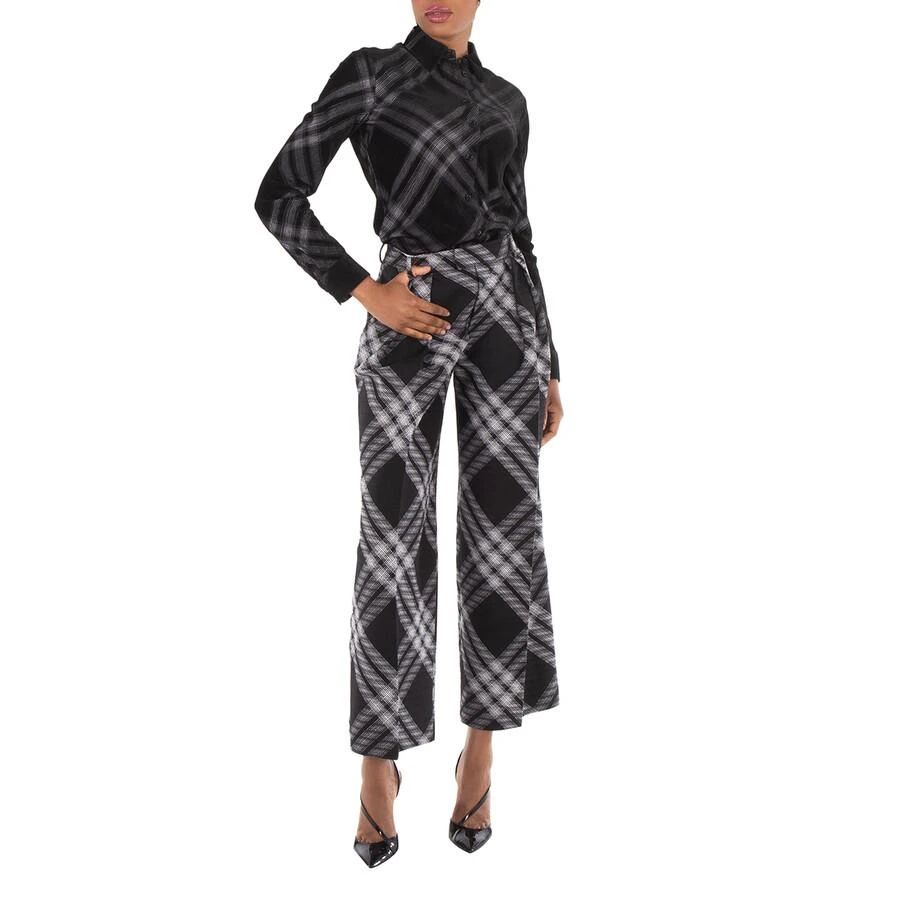 Burberry Burberry Wide-Leg Tartan Wool Boyfriend Trousers, Brand Size 12 ( US Size 10 ) 3