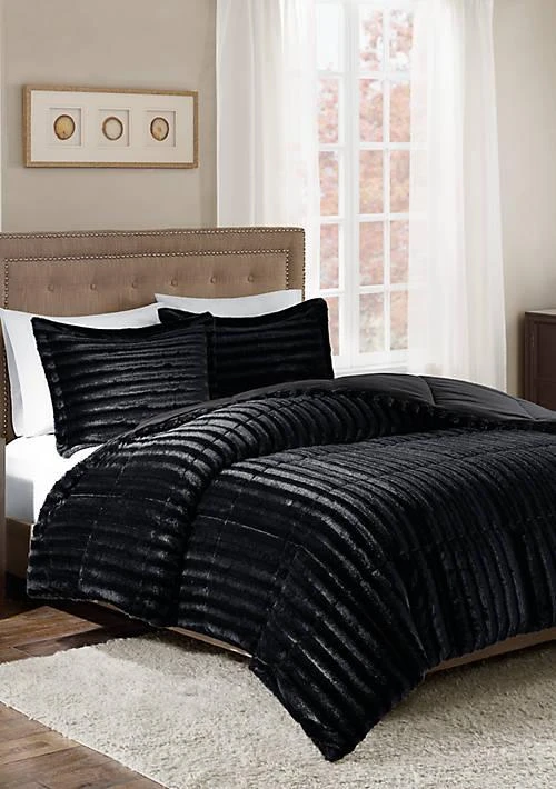 Madison Park Duke Faux Fur 3 Piece Comforter Set
