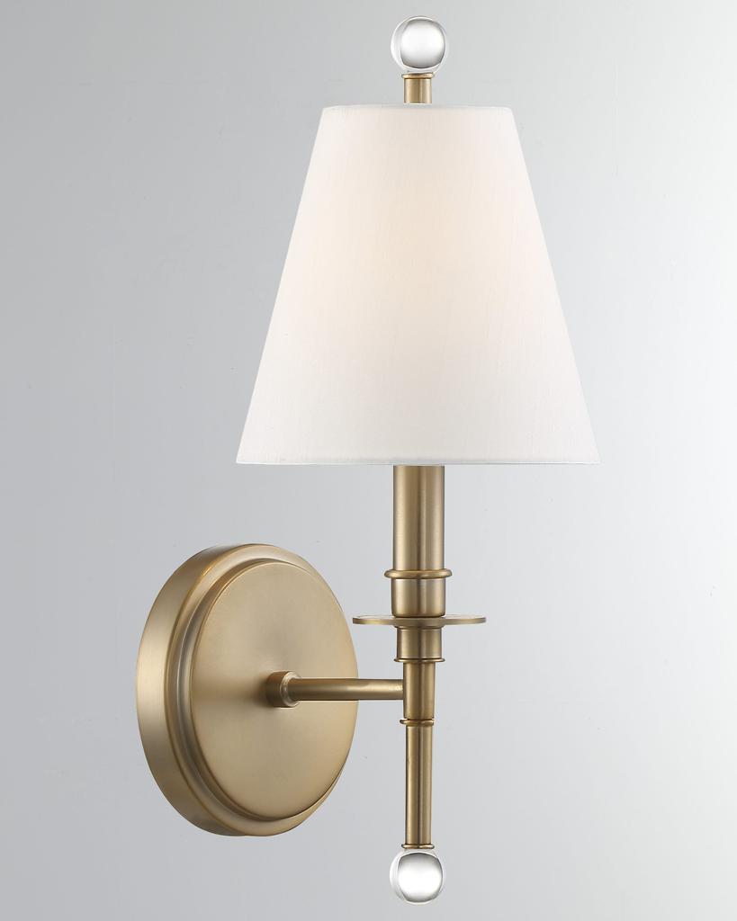 Crystorama Riverdale 1-Light Sconce with Shade