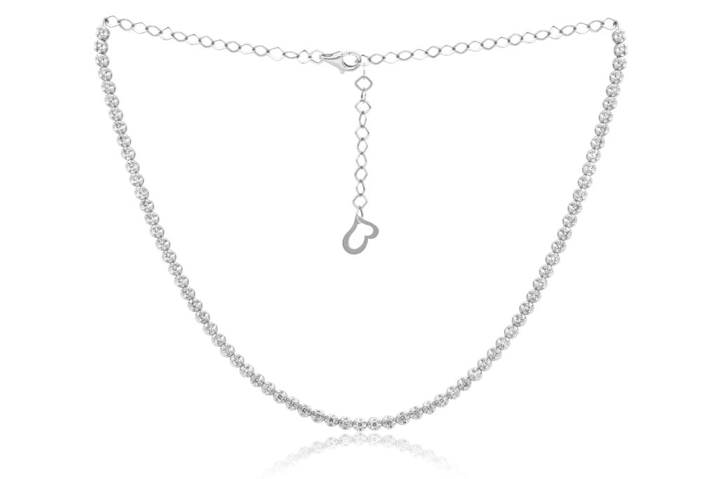 Diana M. 14 kt white gold, 14"  diamond choker necklace featuring 2.30 cts tw round diamonds