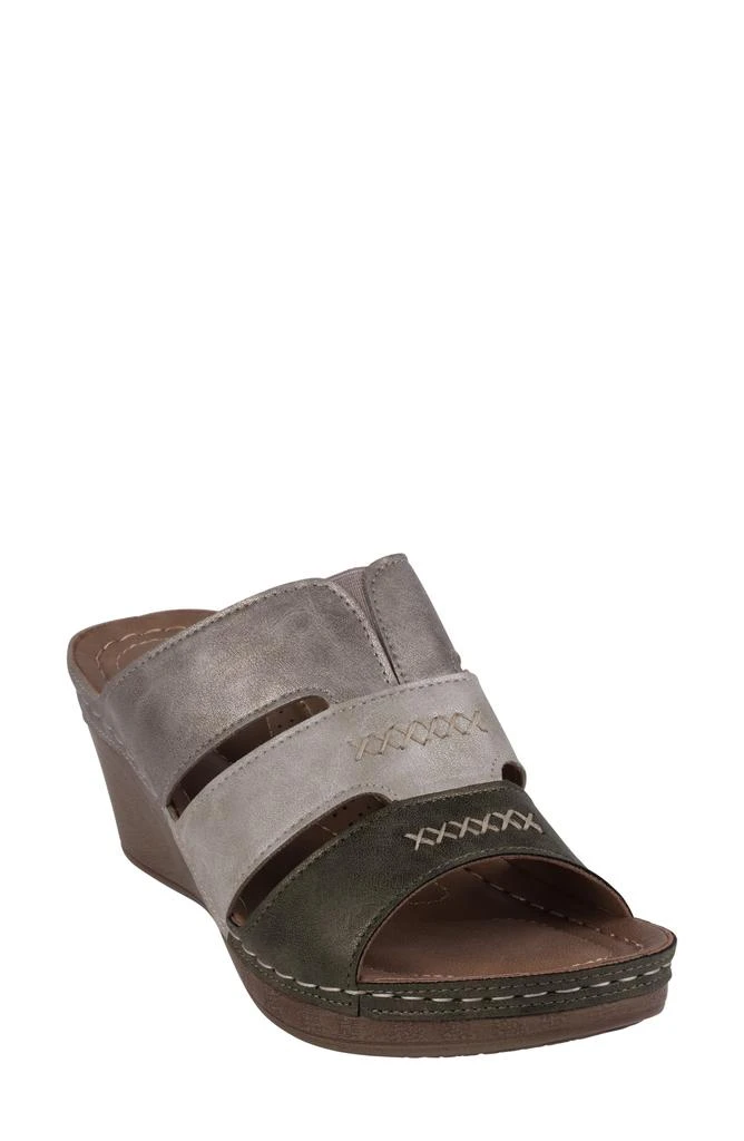 GOOD CHOICE NEW YORK Delores Platform Wedge Slide Sandal 1