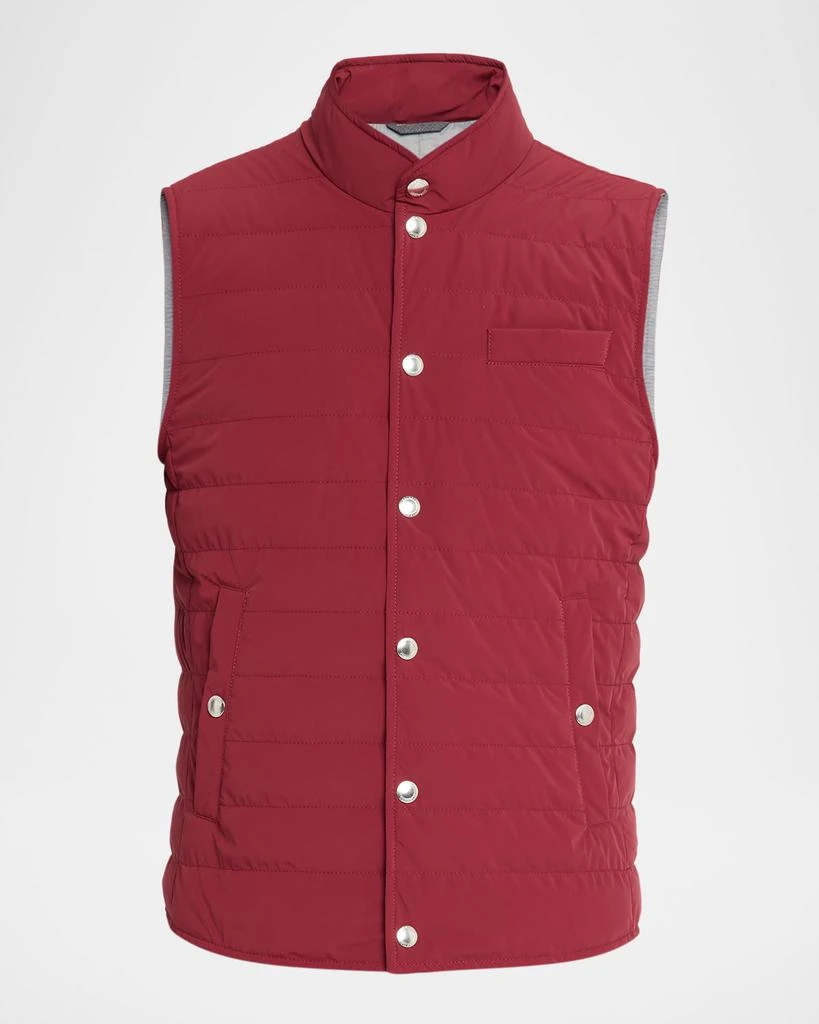 Brunello Cucinelli Men
s Quilted Nylon Snap-Front Vest 1