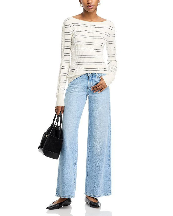 Paige Rhyse Striped Cable Knit Sweater 2