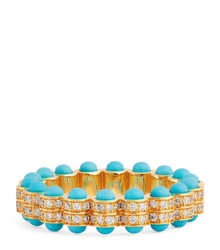 L'ATELIER NAWBAR Yellow Gold, Diamond and Enamel The Cobalt Ring
