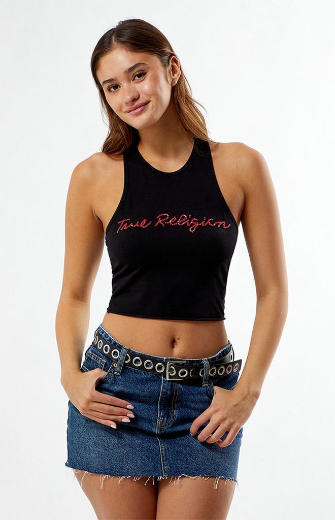 True Religion Crystal Cropped Tank Top