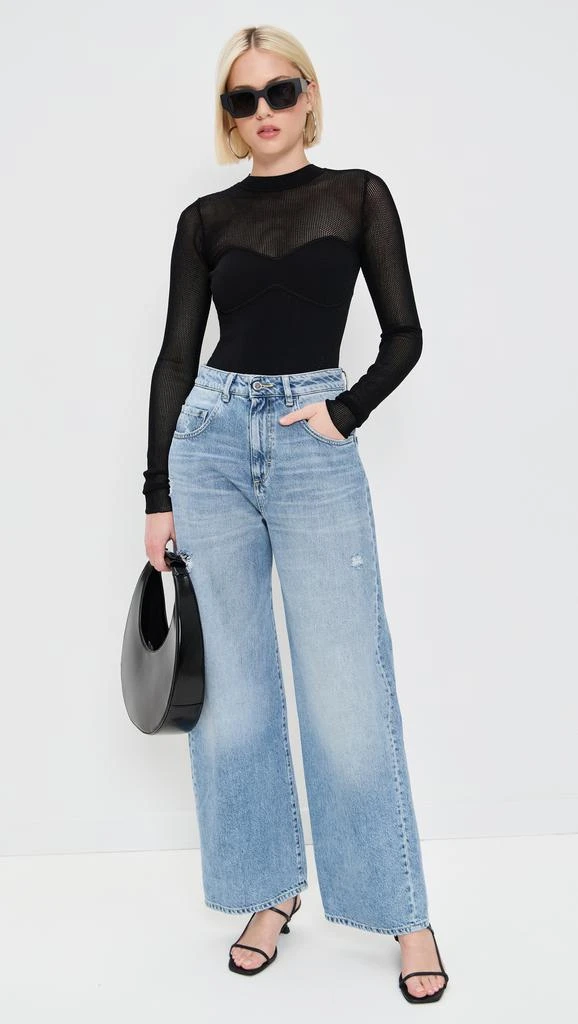 Fleur du Mal Knit Long Sleeve Cupped Thong Bodysuit 4