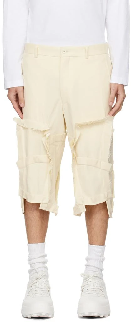 Comme des Garcons Off-White Distressed Shorts 1