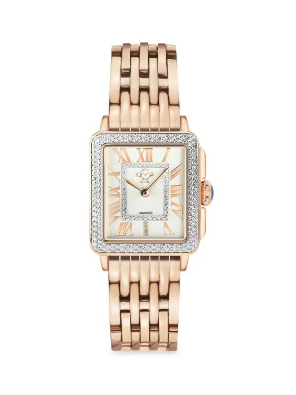 Padova 27x30MM Two Tone Stainless Steel & 0.15 TCW Diamond Bracelet Watch Padova 27 x 30MM Rose Goldtone Stainless Steel & 0.15 TCW  main image 2