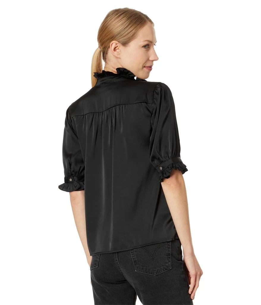 CeCe Short Sleeve Cowl Neck Shirred Cuff Top 2