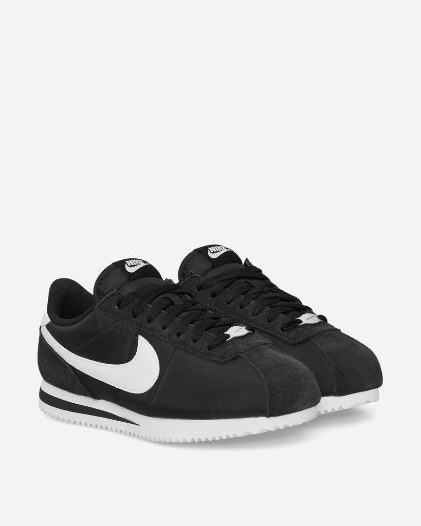 NIKE Women's Cortez Textile Sneakers Black / White 3