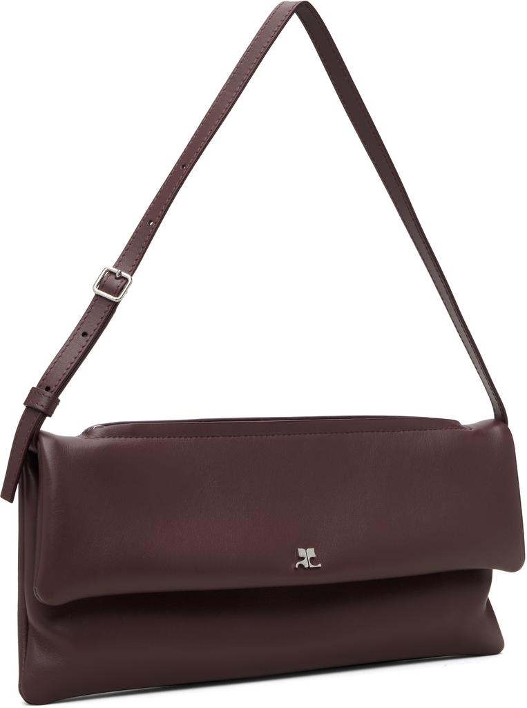 Courrèges Burgundy Cuff Leather Clutch