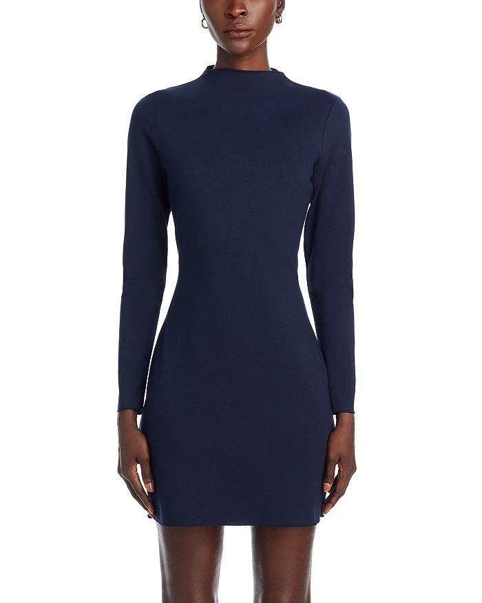AQUA Mock Neck Long Sleeve Mini Dress - Exclusive 7