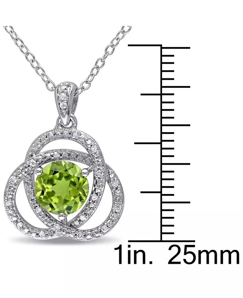 Macy's Peridot (1-1/2 ct. t.w.) & Diamond (1/10 ct. t.w.) Ven 18" Pendant Necklace in Sterling Silver 4