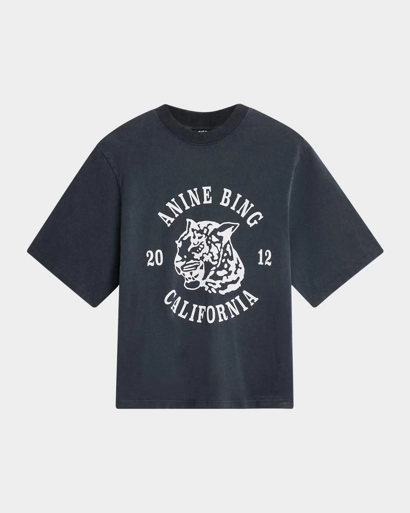 ANINE BING Avi Collegiate Leopard Tee 1