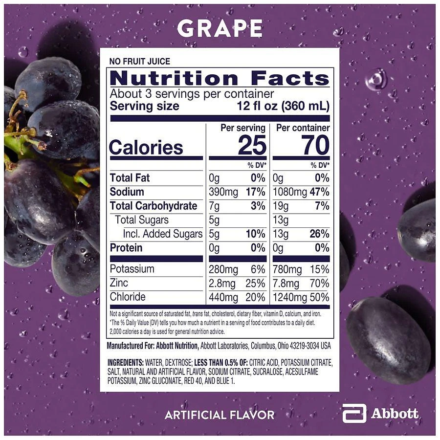 Pedialyte Electrolyte Solution Grape 8