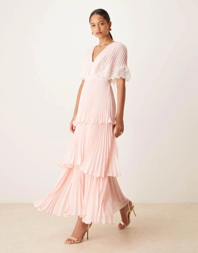 true decadence light blue pleated tiered midaxi dress Bohemian Classic Navy Dress