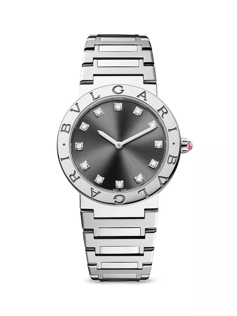 BVLGARI BVLGARI BVLGARI LADY Stainless Steel & Diamond Bracelet Watch 1